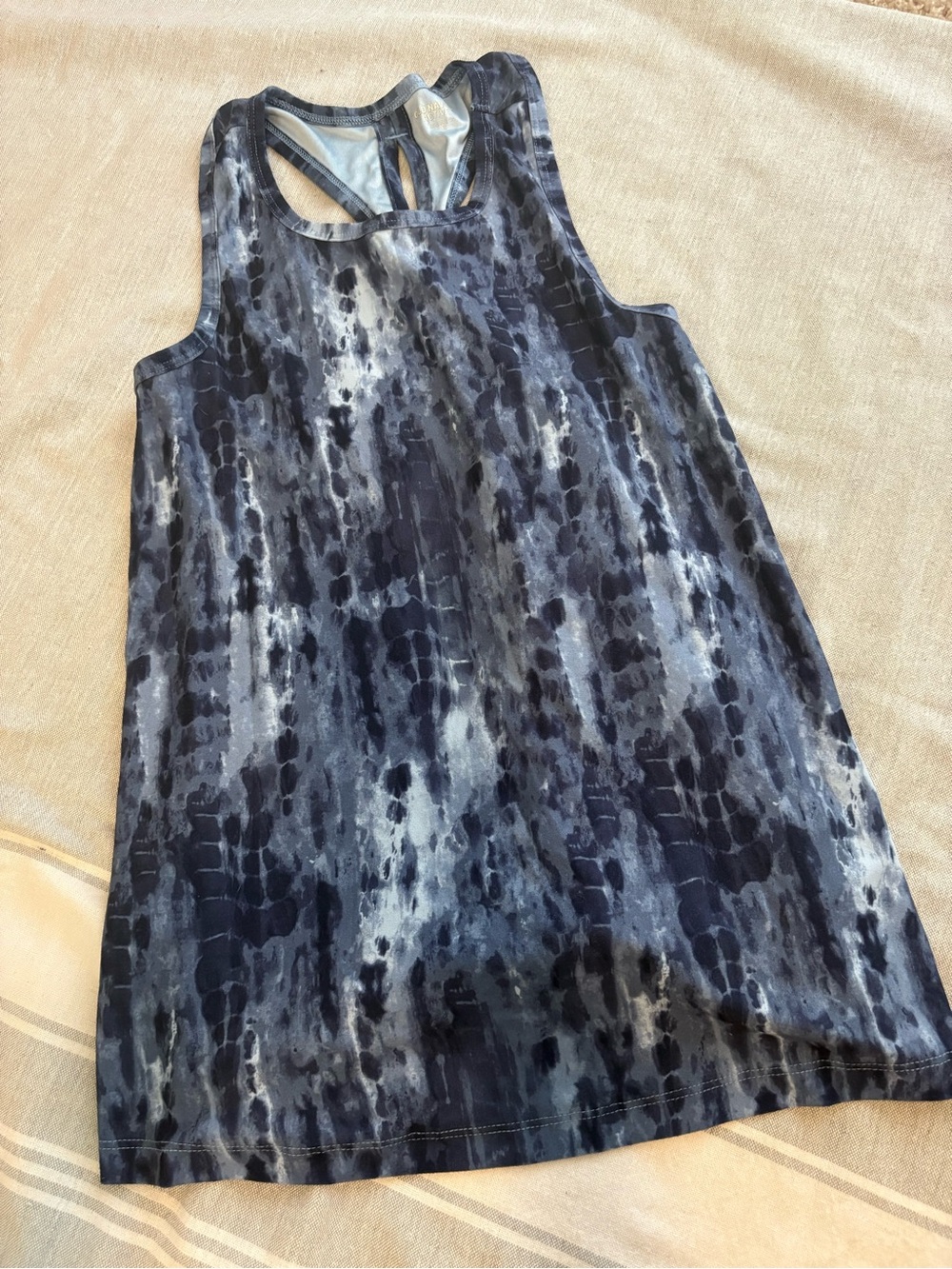Women's Tie-Dye Racerback Tank Top - Blue Gray. Open tie back